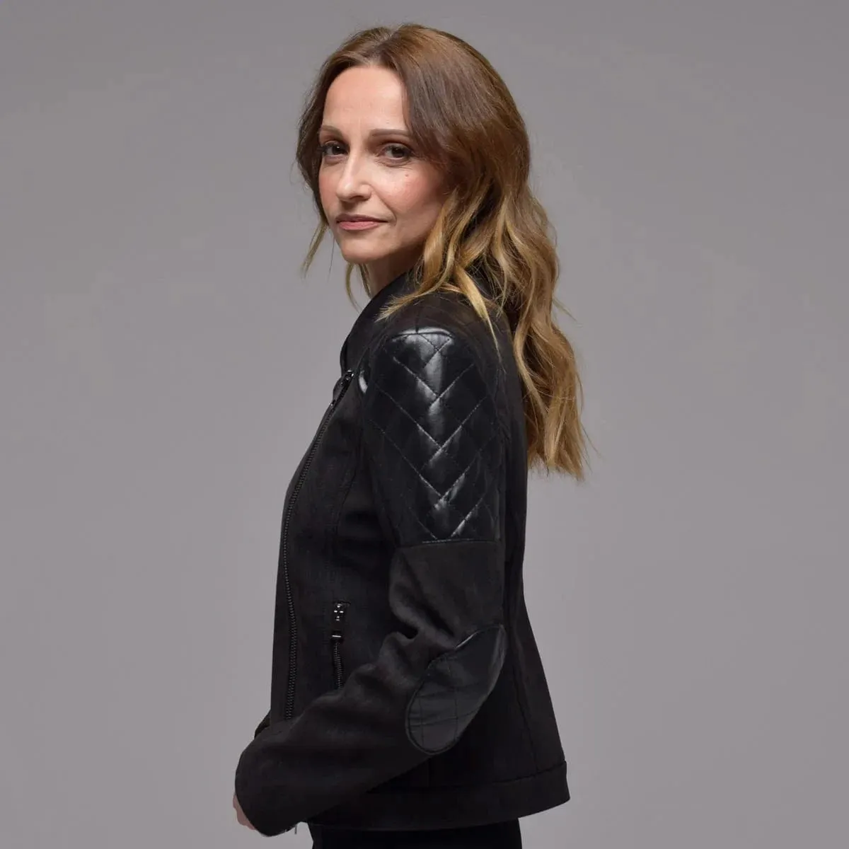 Rockstar Vegan Suede Biker Jacket | Black