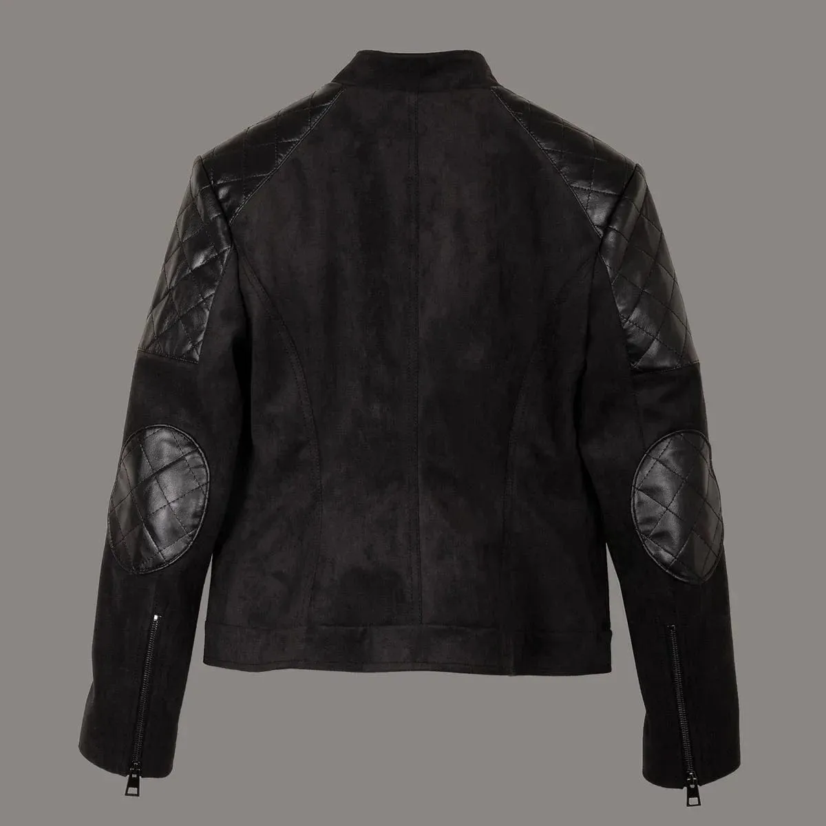 Rockstar Vegan Suede Biker Jacket | Black