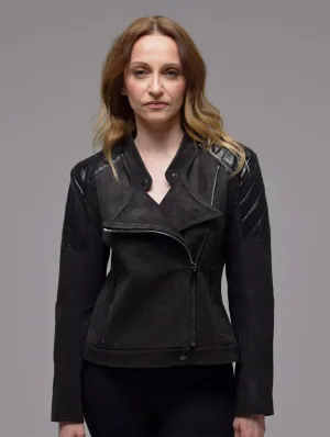 Rockstar Vegan Suede Biker Jacket | Black