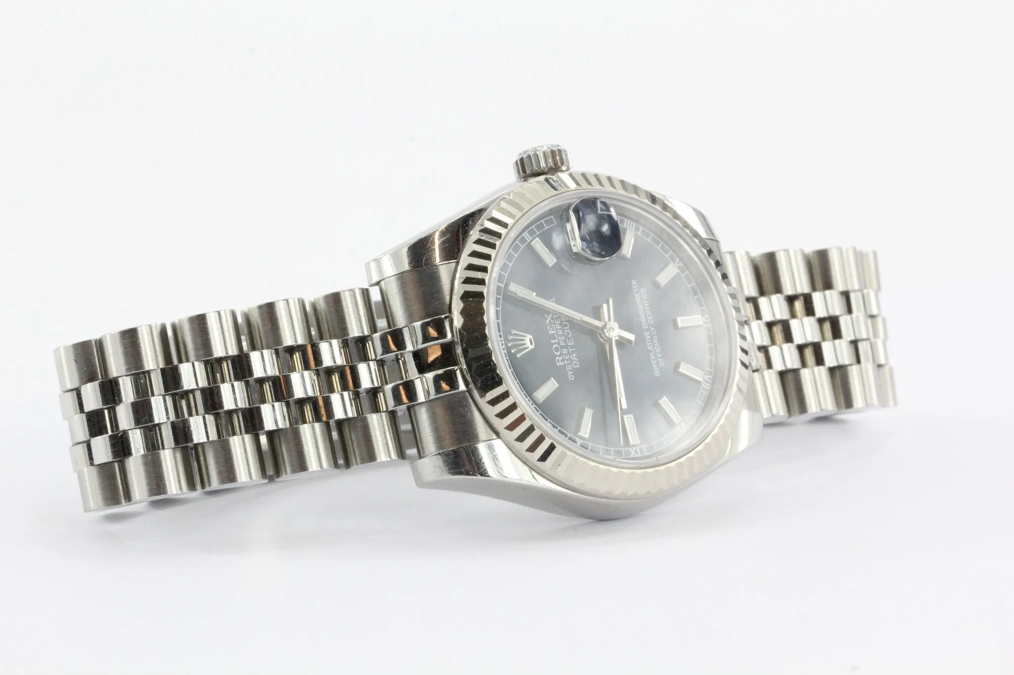 Rolex Oyster Perpetual Dateadjust 31MM 178274 Wrist Watch Unisex Steel &18k Bezel