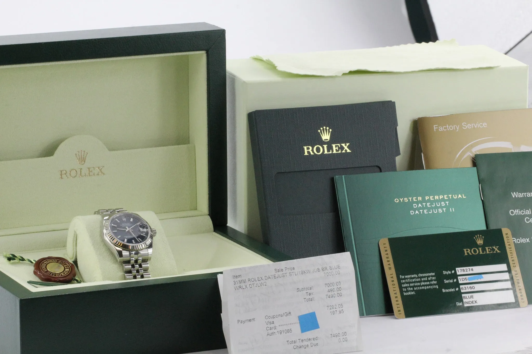 Rolex Oyster Perpetual Dateadjust 31MM 178274 Wrist Watch Unisex Steel &18k Bezel