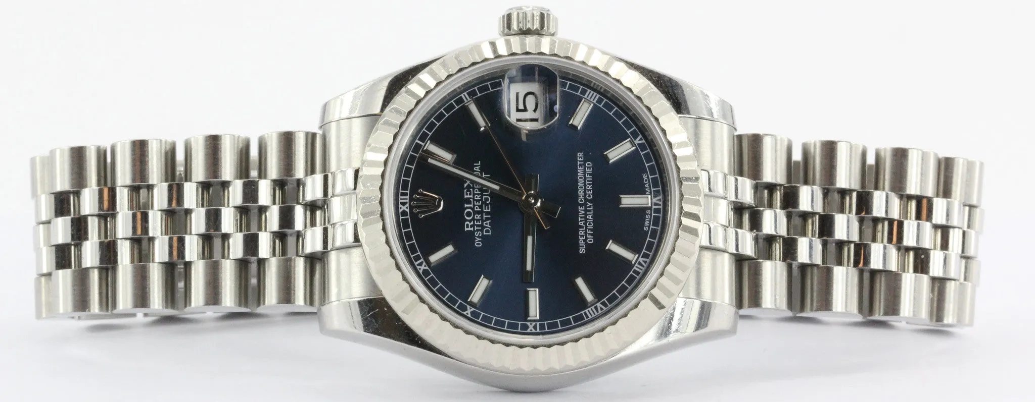 Rolex Oyster Perpetual Dateadjust 31MM 178274 Wrist Watch Unisex Steel &18k Bezel