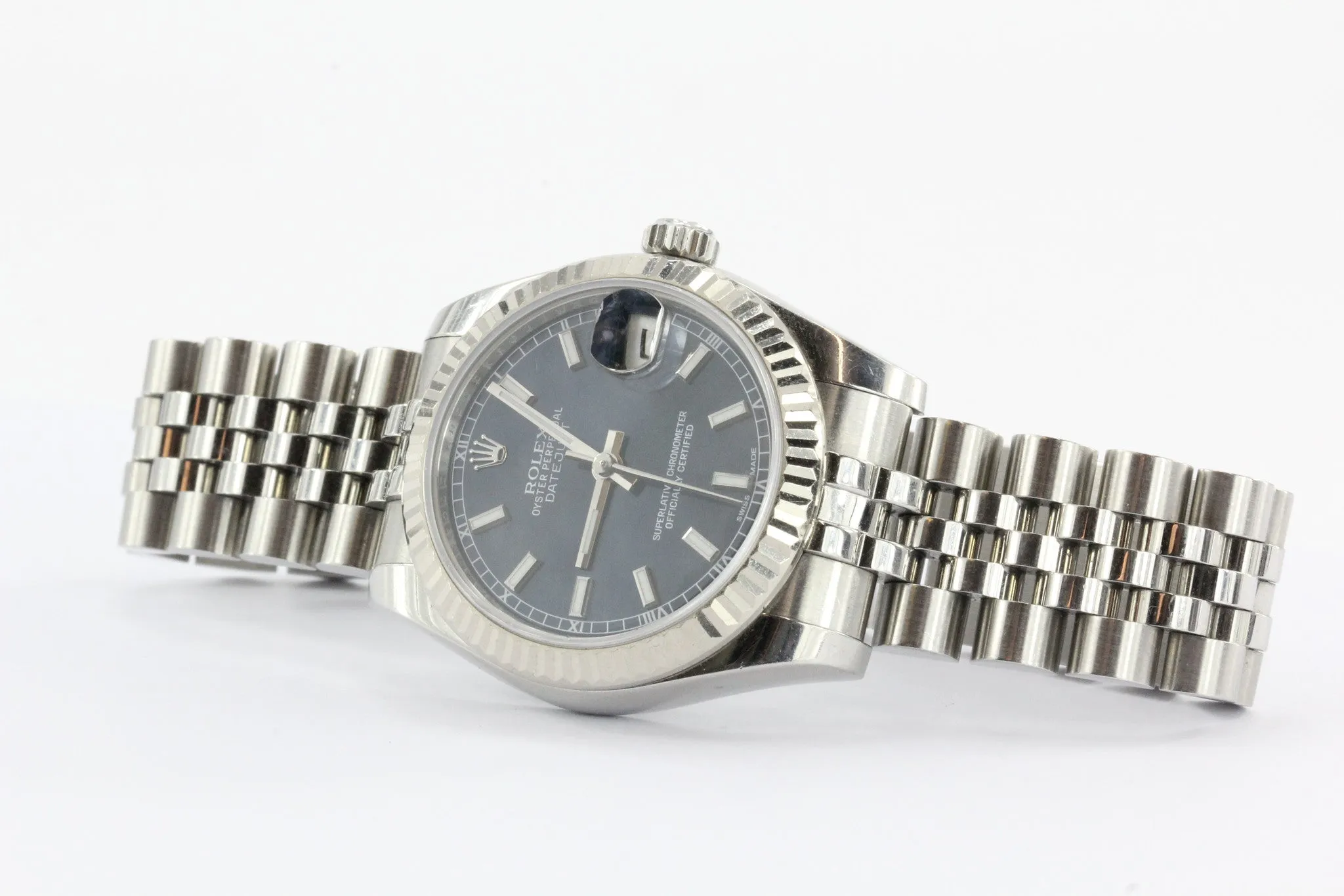 Rolex Oyster Perpetual Dateadjust 31MM 178274 Wrist Watch Unisex Steel &18k Bezel