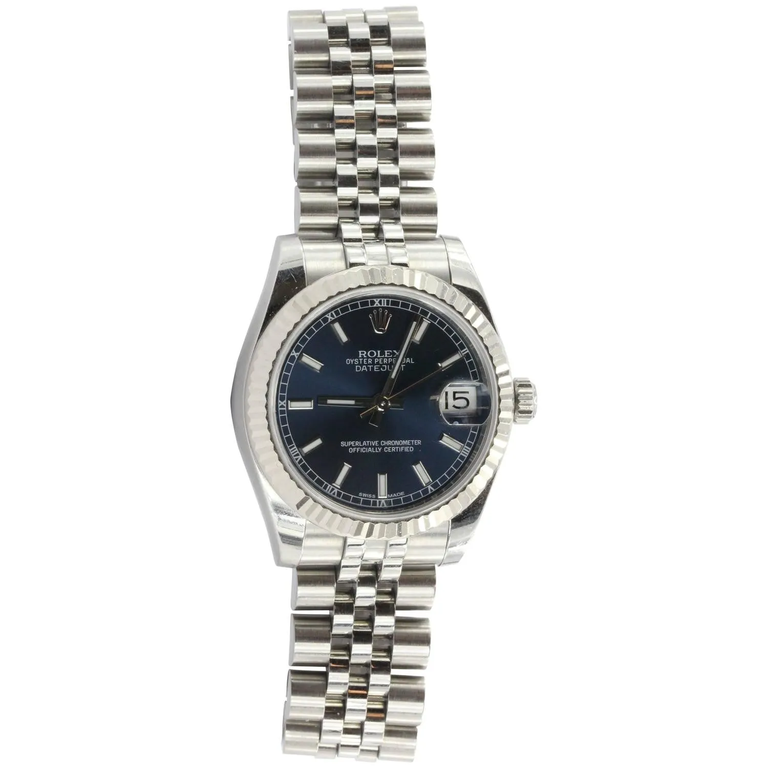 Rolex Oyster Perpetual Dateadjust 31MM 178274 Wrist Watch Unisex Steel &18k Bezel
