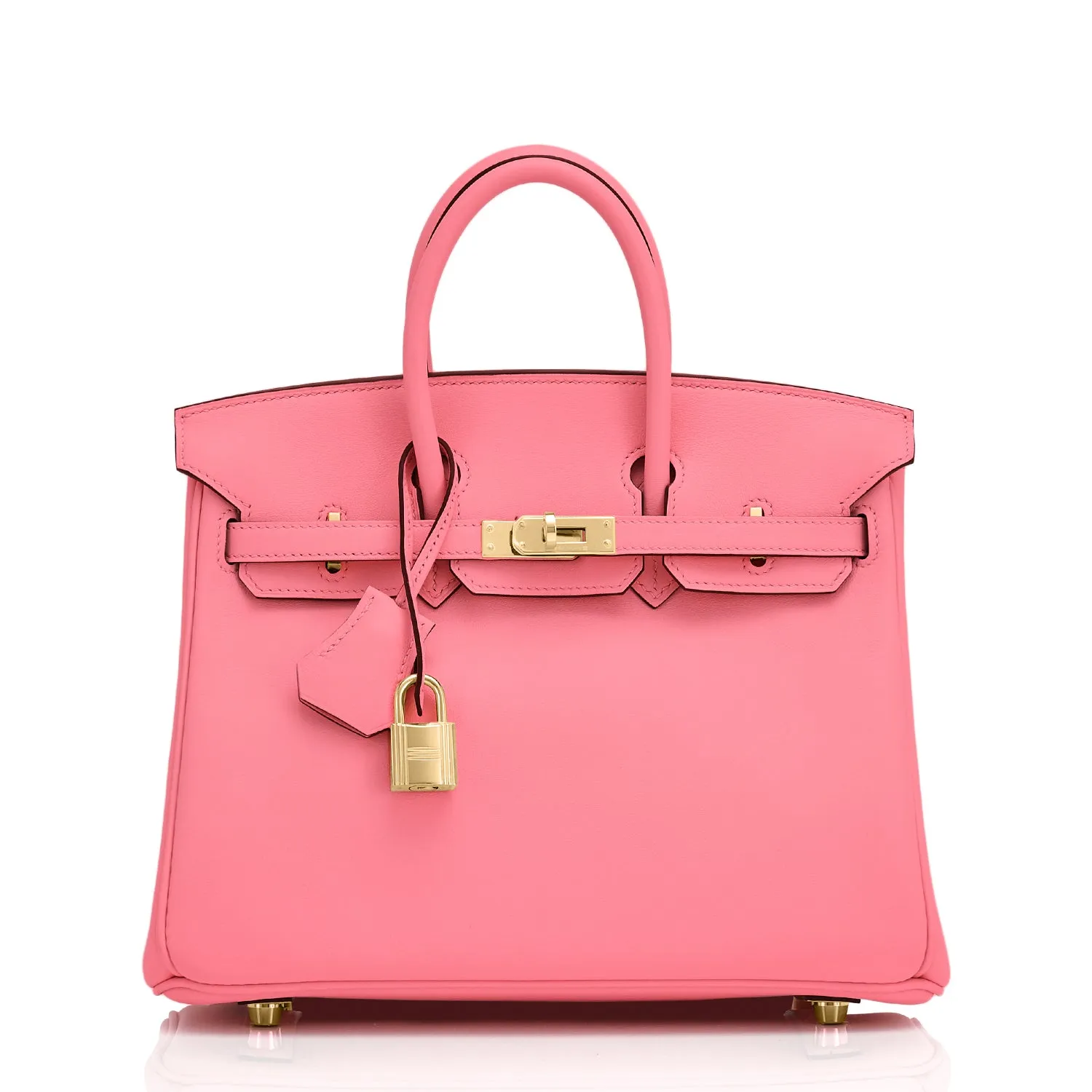 Rose Azalee Birkin 25cm Swift Gold Hardware