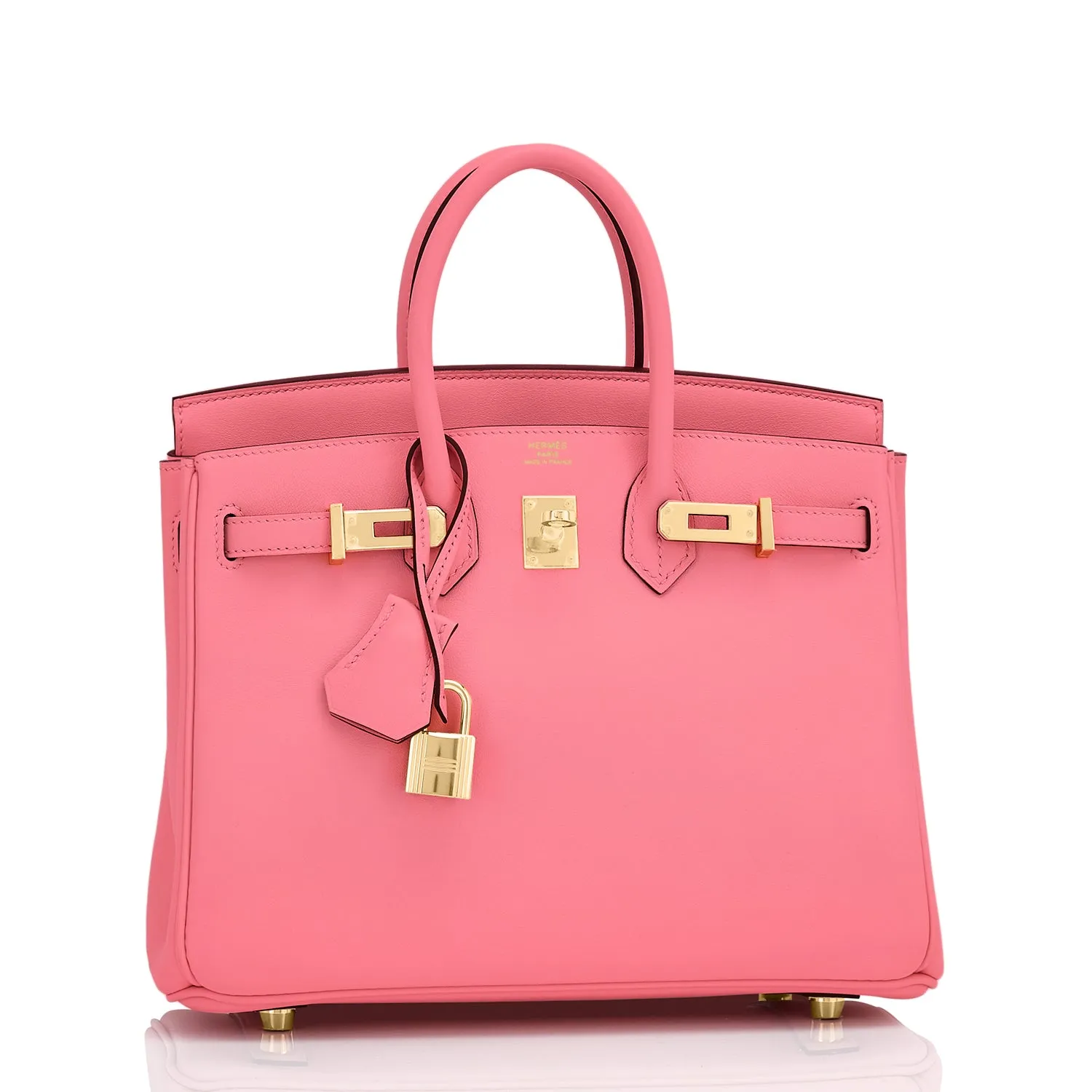 Rose Azalee Birkin 25cm Swift Gold Hardware