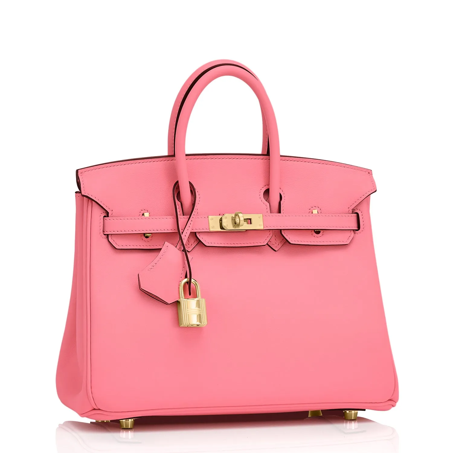 Rose Azalee Birkin 25cm Swift Gold Hardware