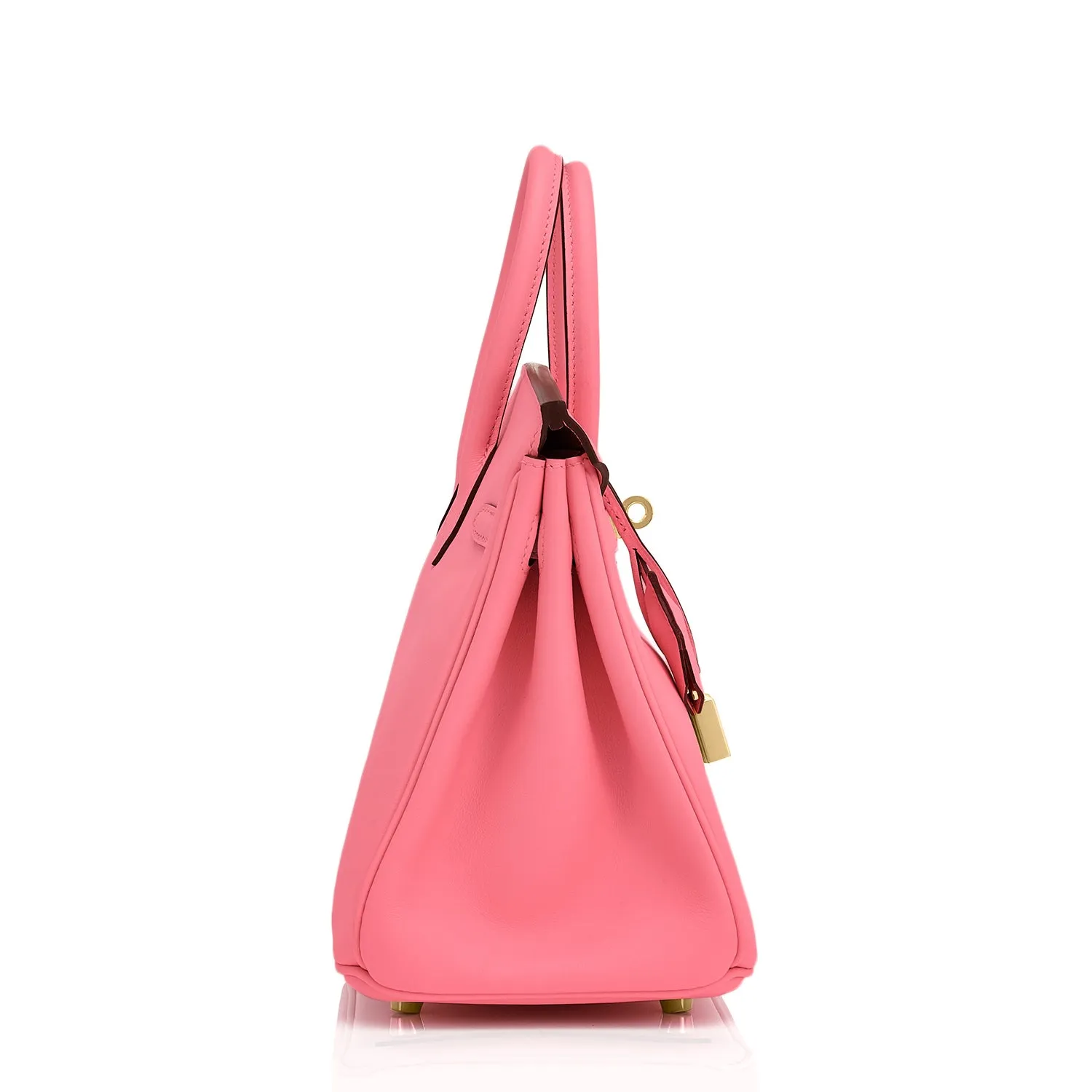 Rose Azalee Birkin 25cm Swift Gold Hardware