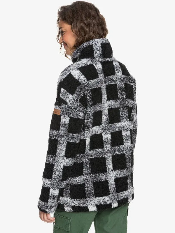 Roxy Womens Set Your Sights Check Sherpa Jacket