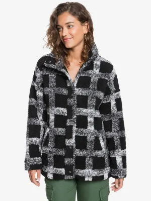 Roxy Womens Set Your Sights Check Sherpa Jacket