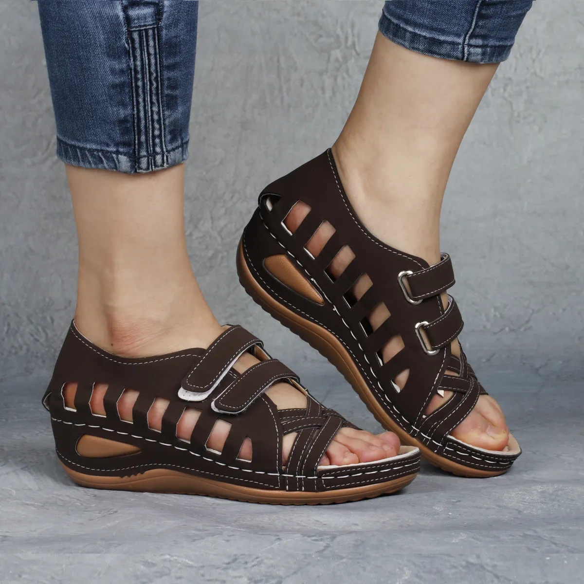 RXFSP Velcro Slope Heel Hot-selling Sandals