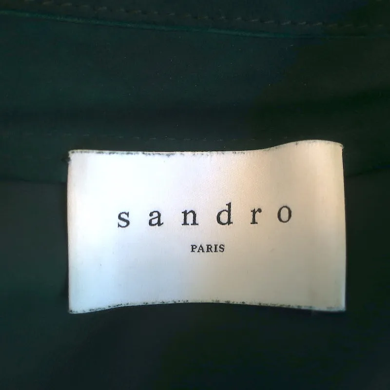 Sandro Suede Bomber Jacket Green Size 1