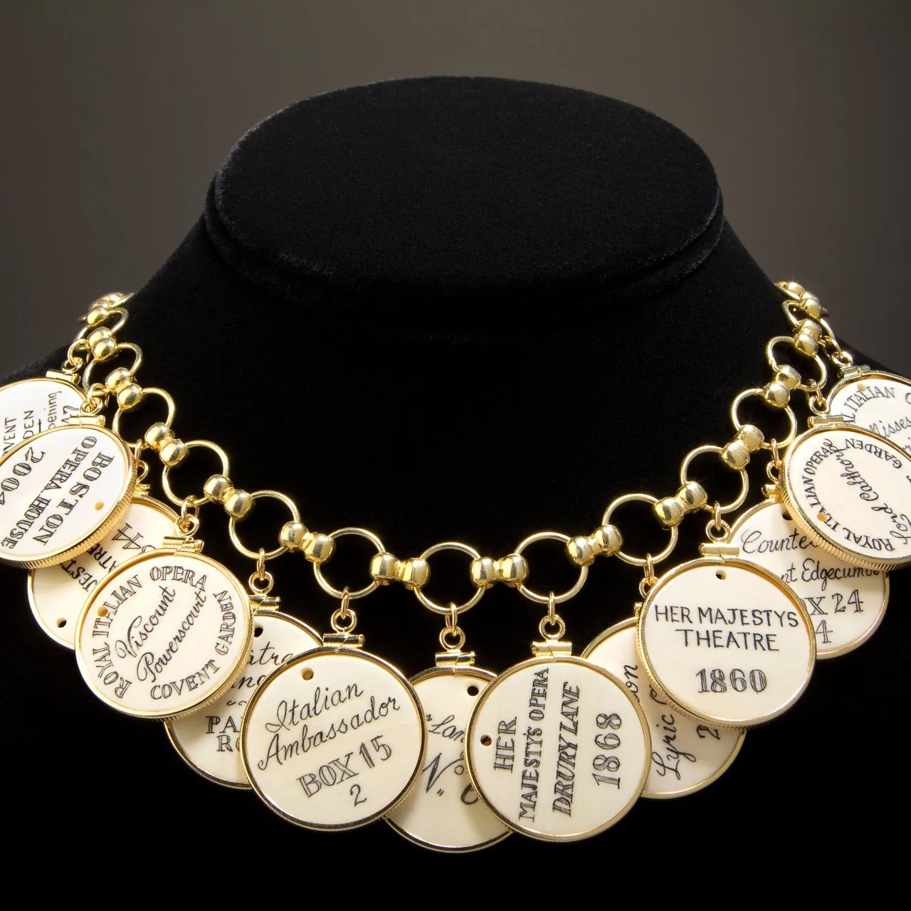 Scrimshaw Opera/Theatre Token Necklace - Cherish Necklace