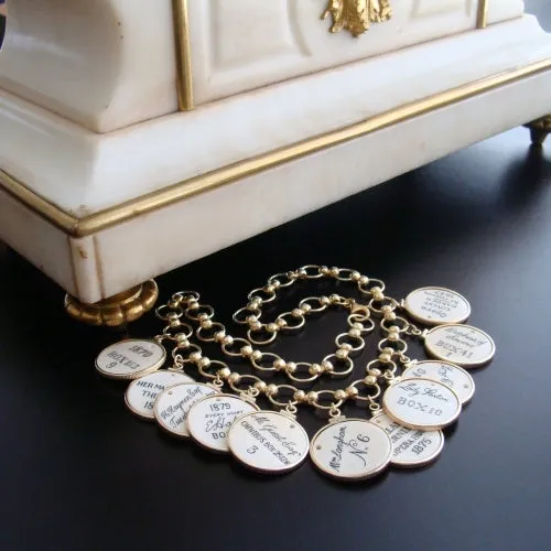 Scrimshaw Opera/Theatre Token Necklace - Cherish Necklace
