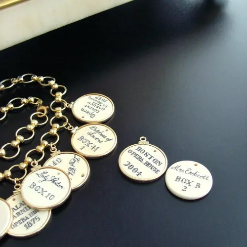 Scrimshaw Opera/Theatre Token Necklace - Cherish Necklace