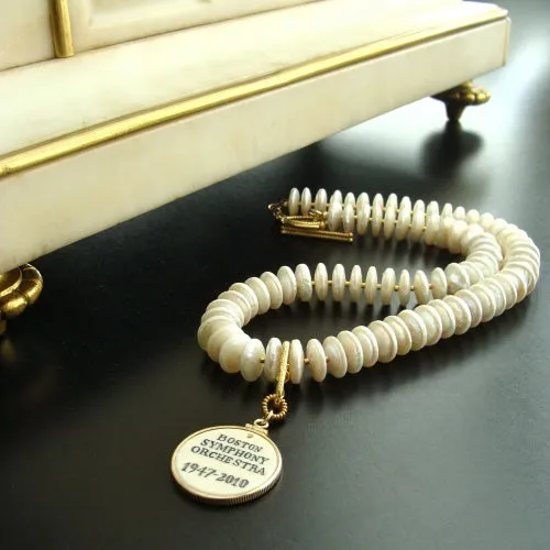 Scrimshaw Opera/Theatre Token Necklace - Cherish Necklace