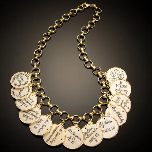 Scrimshaw Opera/Theatre Token Necklace - Cherish Necklace