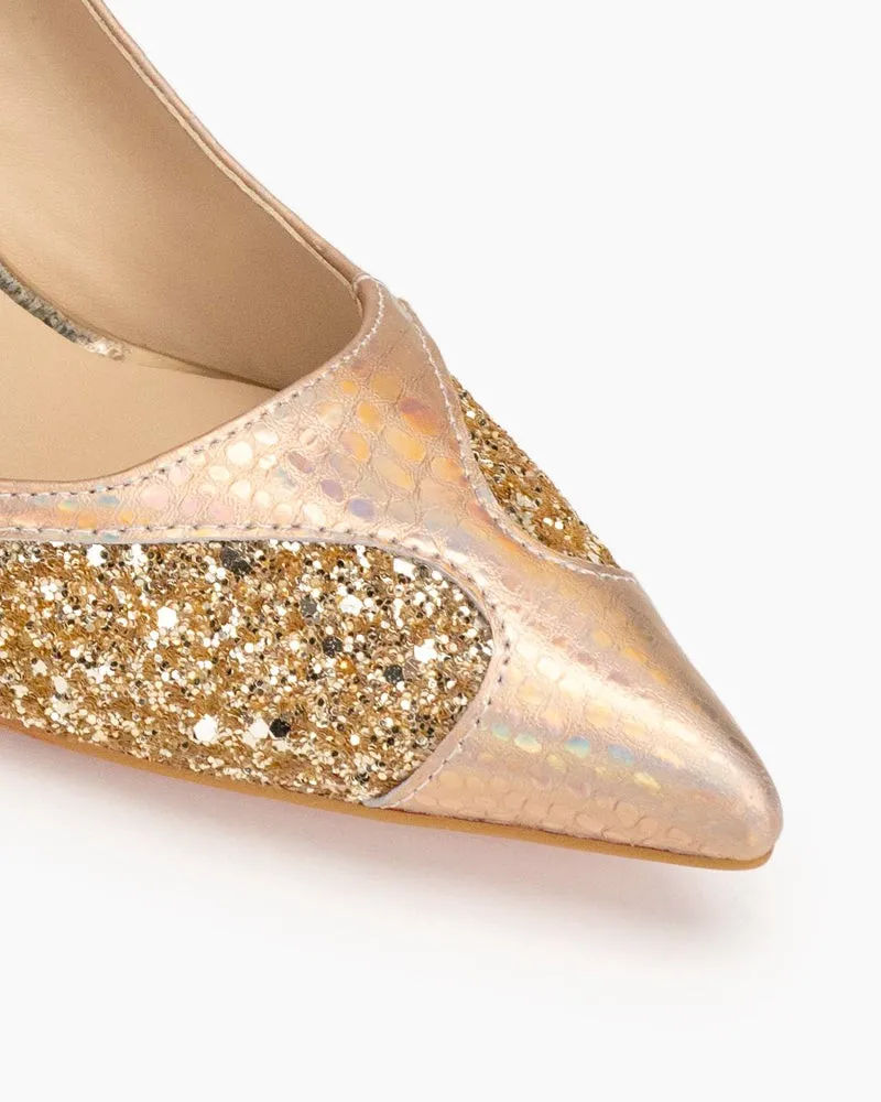 Sequins Gradient Color Heart Decorative Stilettos Heel Bridal Bride Evening Pumps