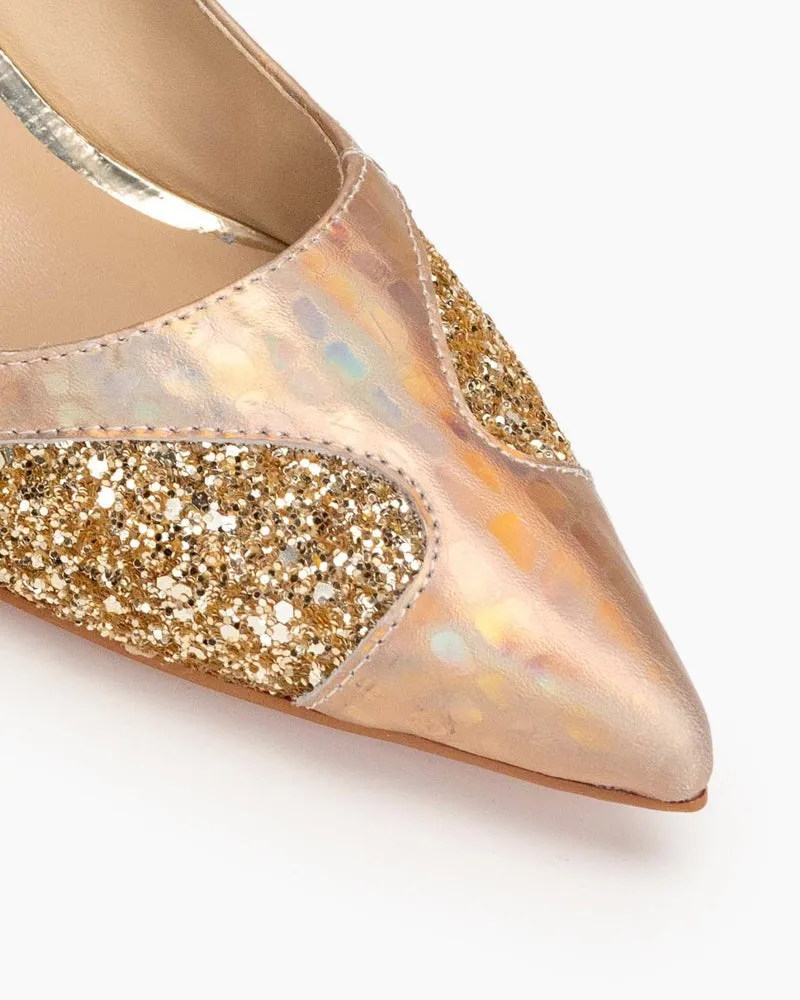 Sequins Gradient Color Heart Decorative Stilettos Heel Bridal Bride Evening Pumps