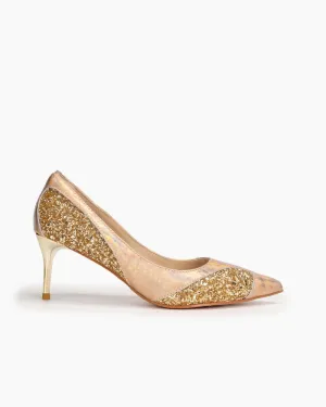 Sequins Gradient Color Heart Decorative Stilettos Heel Bridal Bride Evening Pumps