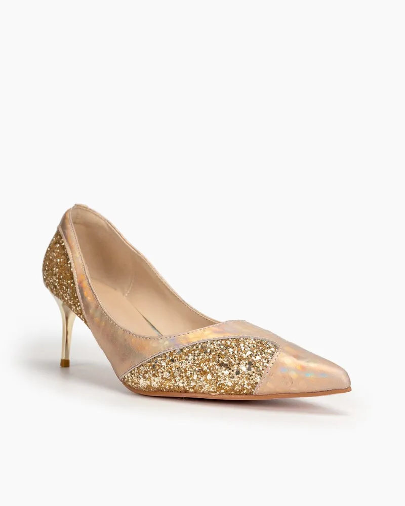 Sequins Gradient Color Heart Decorative Stilettos Heel Bridal Bride Evening Pumps