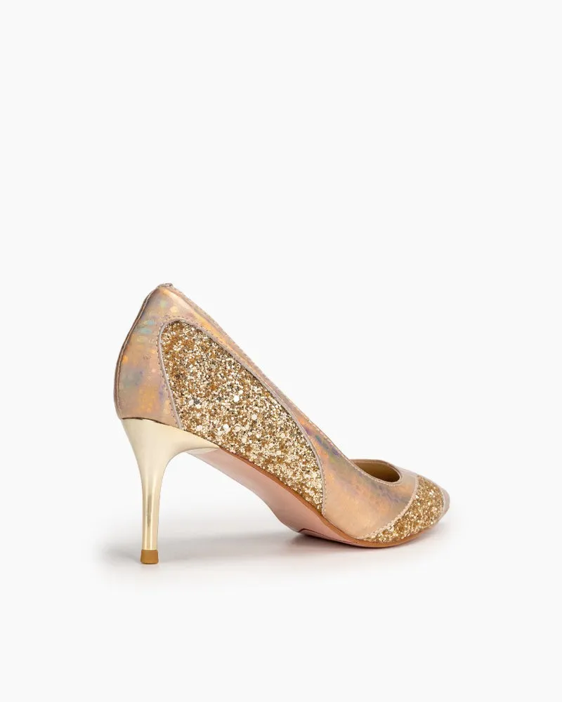 Sequins Gradient Color Heart Decorative Stilettos Heel Bridal Bride Evening Pumps