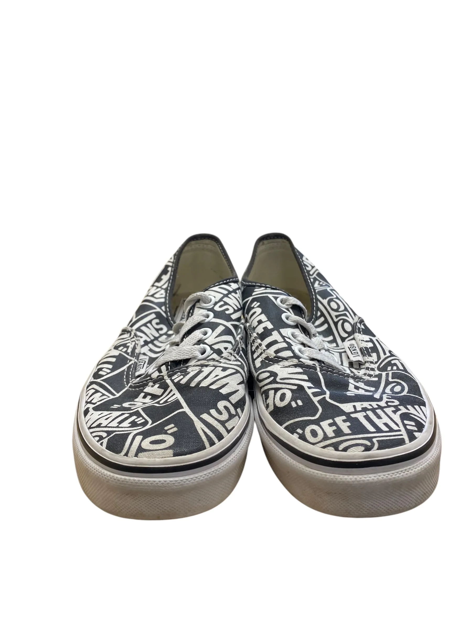 Shoes Flats By Vans In Black & White, Size: 7.5