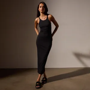 Skinny Rib Tank Dress - Black