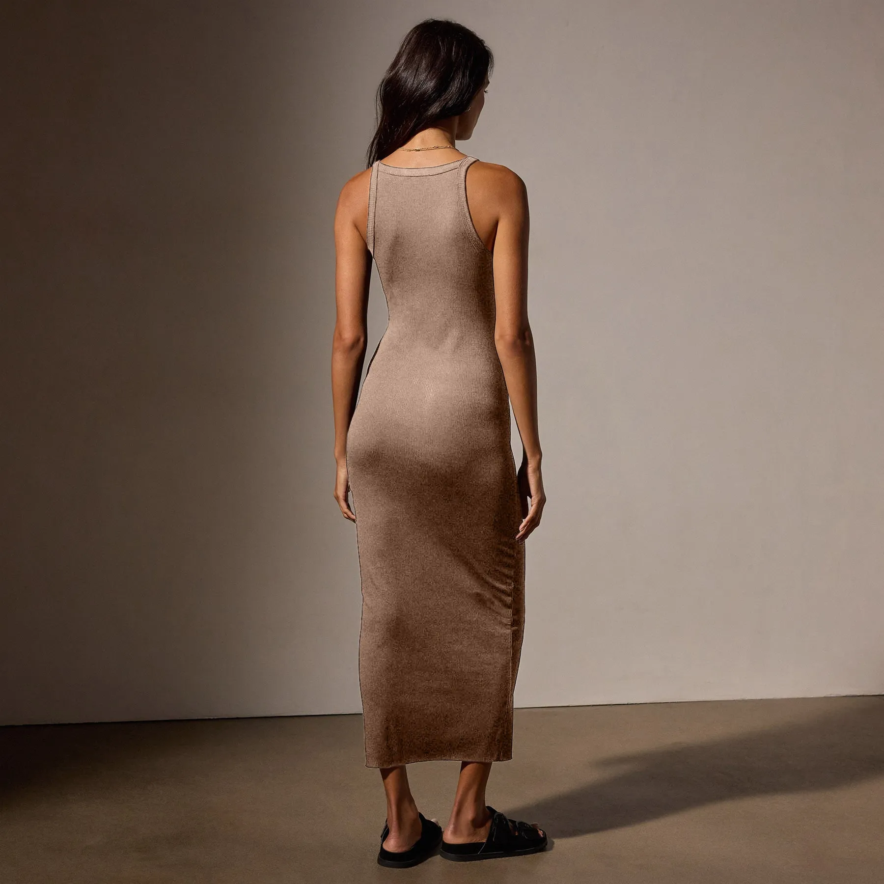 Skinny Rib Tank Dress - Cargo Pigment