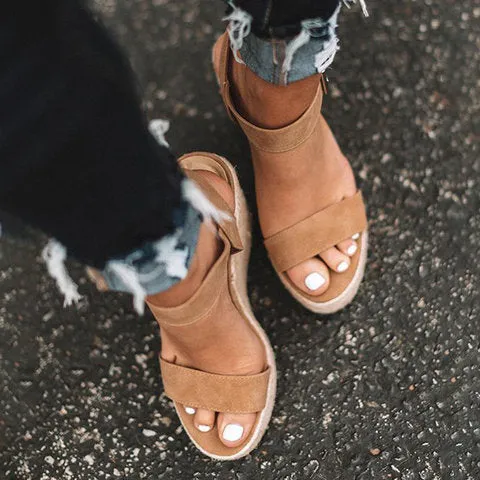Snake print wedge sandals