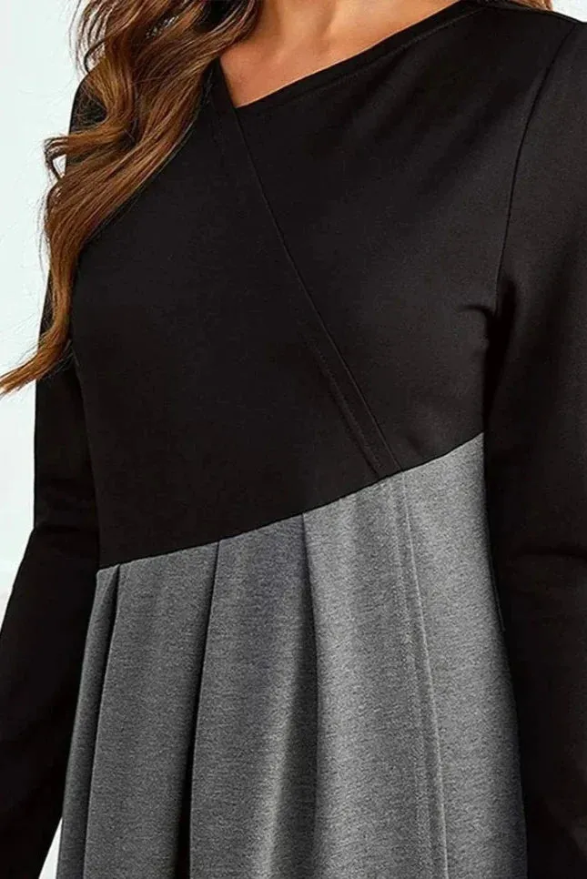 Sophia™ - Chic Two-Tone Dress