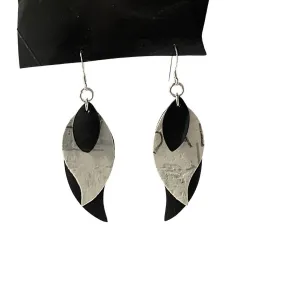 Stacked Feathers Mixed Media Earrings