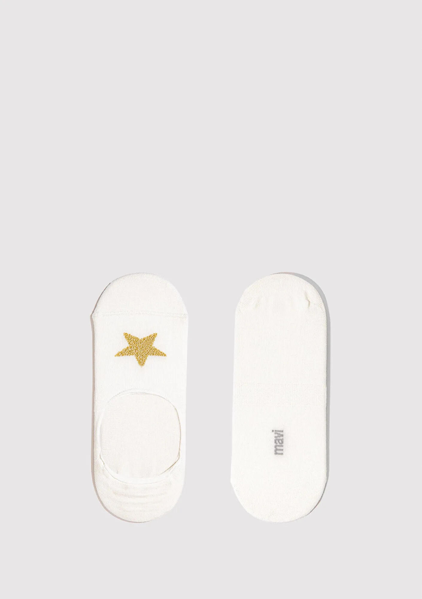 Star Emroidered White Ballerina Socks