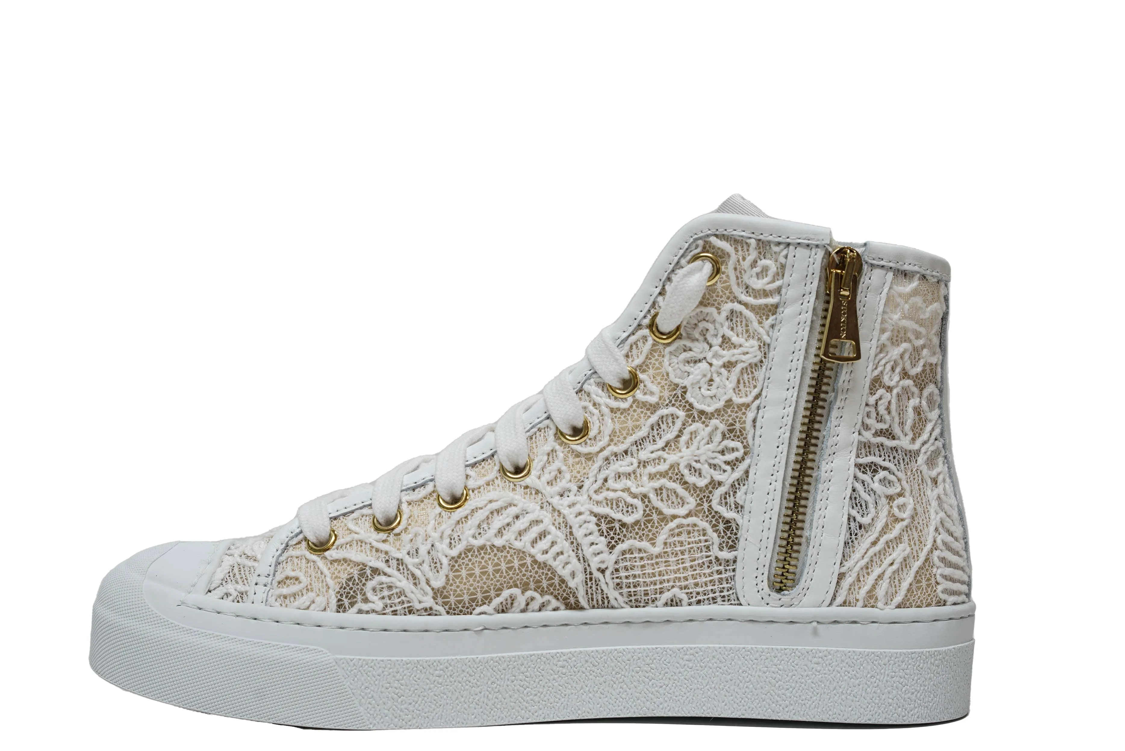 Stokton Women's White Hitop Sneaker Abella 620 D