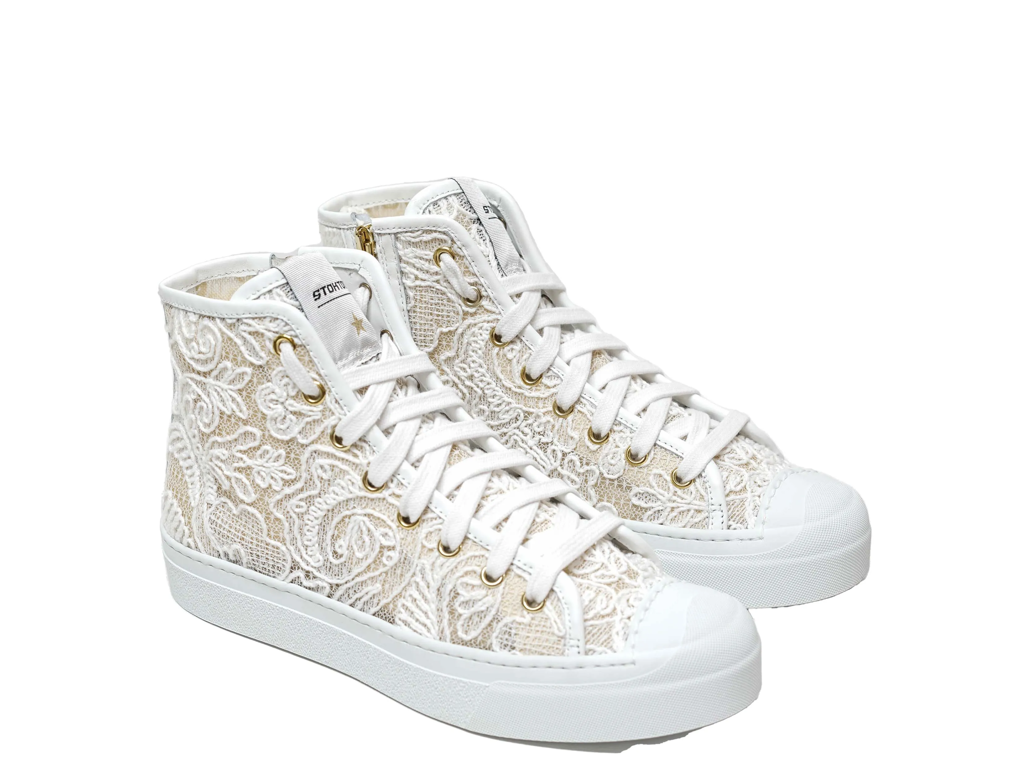 Stokton Women's White Hitop Sneaker Abella 620 D