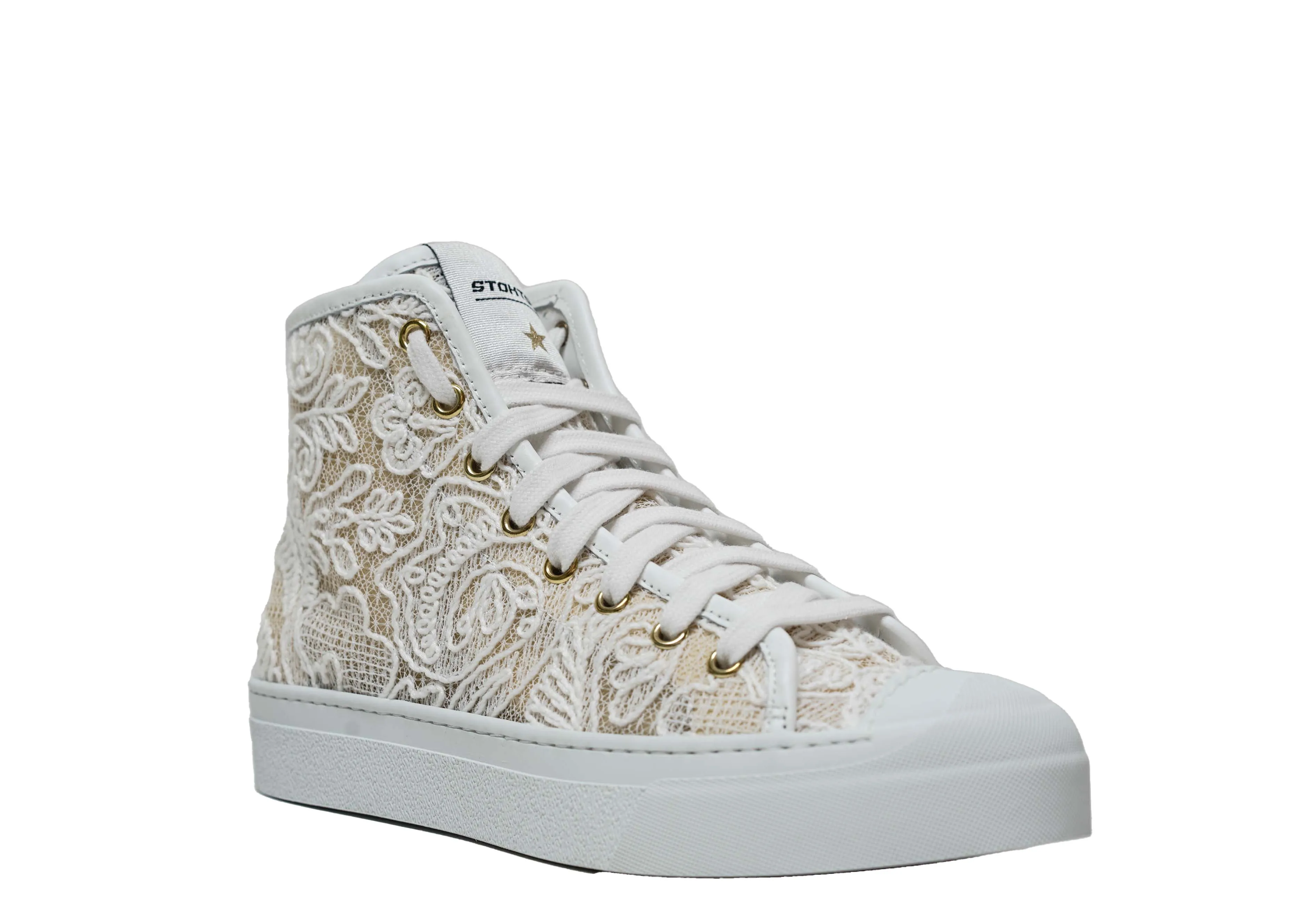 Stokton Women's White Hitop Sneaker Abella 620 D