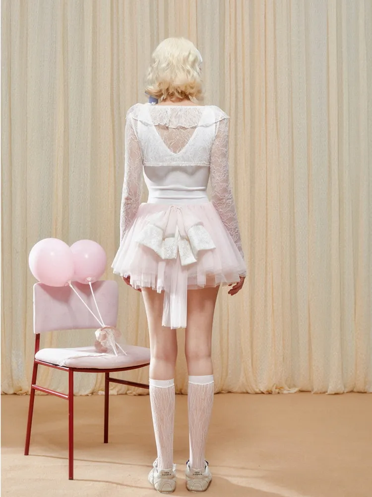 Strawberry Ballet Layered Skirt
