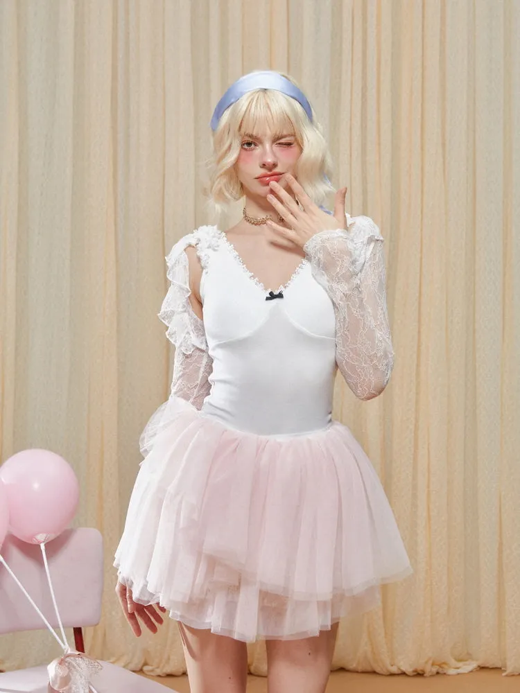 Strawberry Ballet Layered Skirt