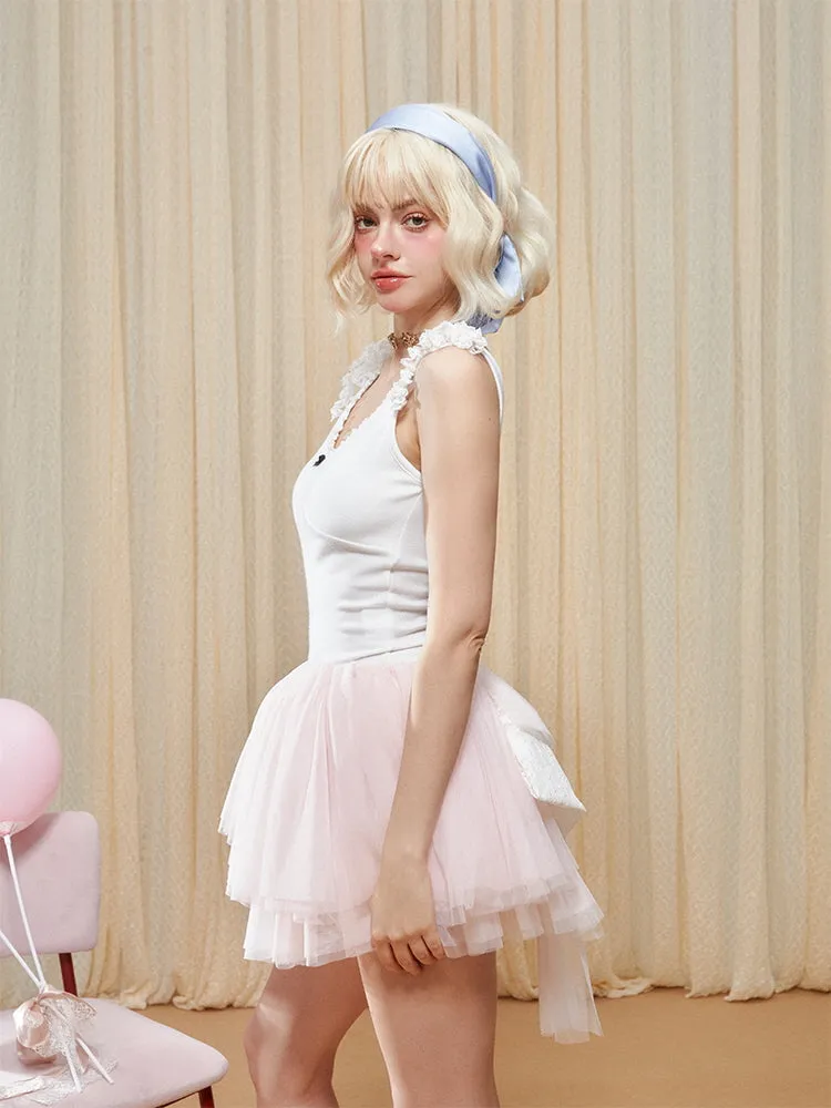 Strawberry Ballet Layered Skirt