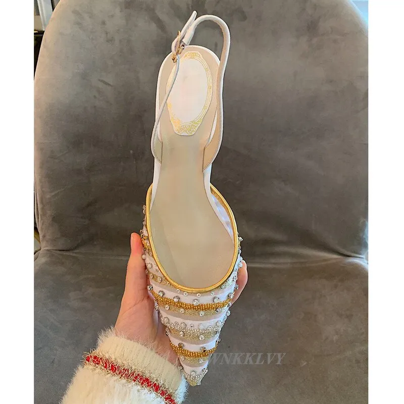 Summer sandals women rainbow diamond colorful