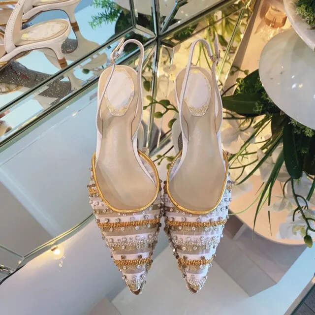 Summer sandals women rainbow diamond colorful