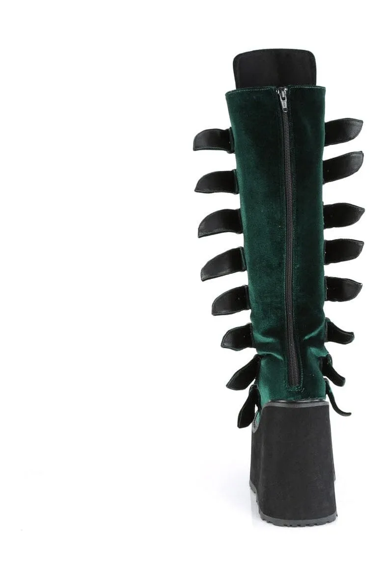 SWING-815 Green Vegan Suede Knee Boot