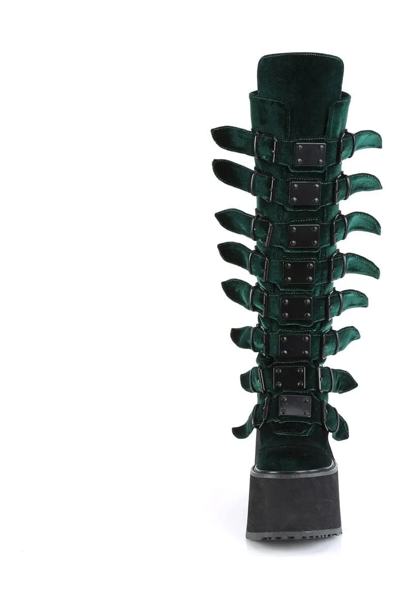 SWING-815 Green Vegan Suede Knee Boot