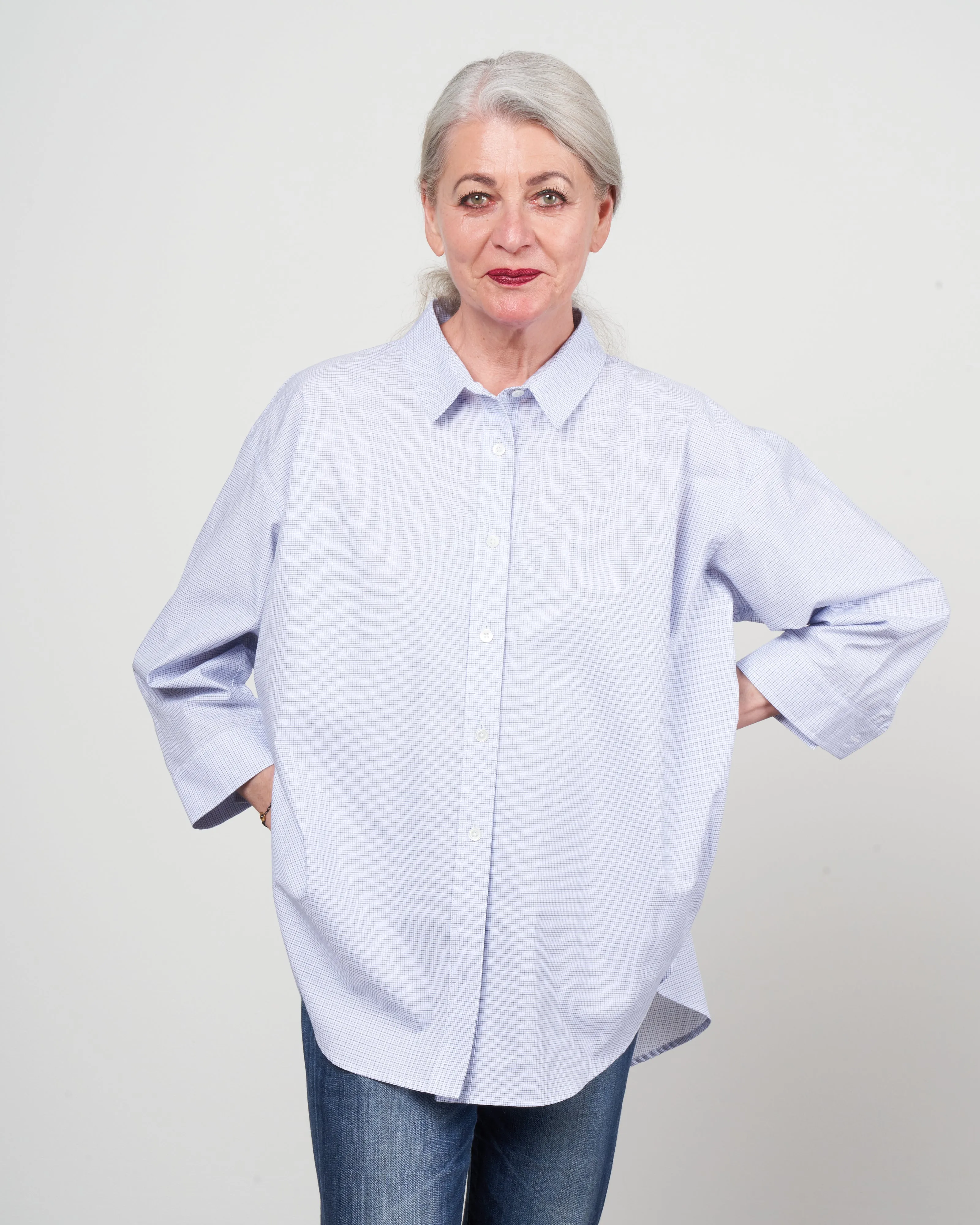 swing shirt graphic check - blue
