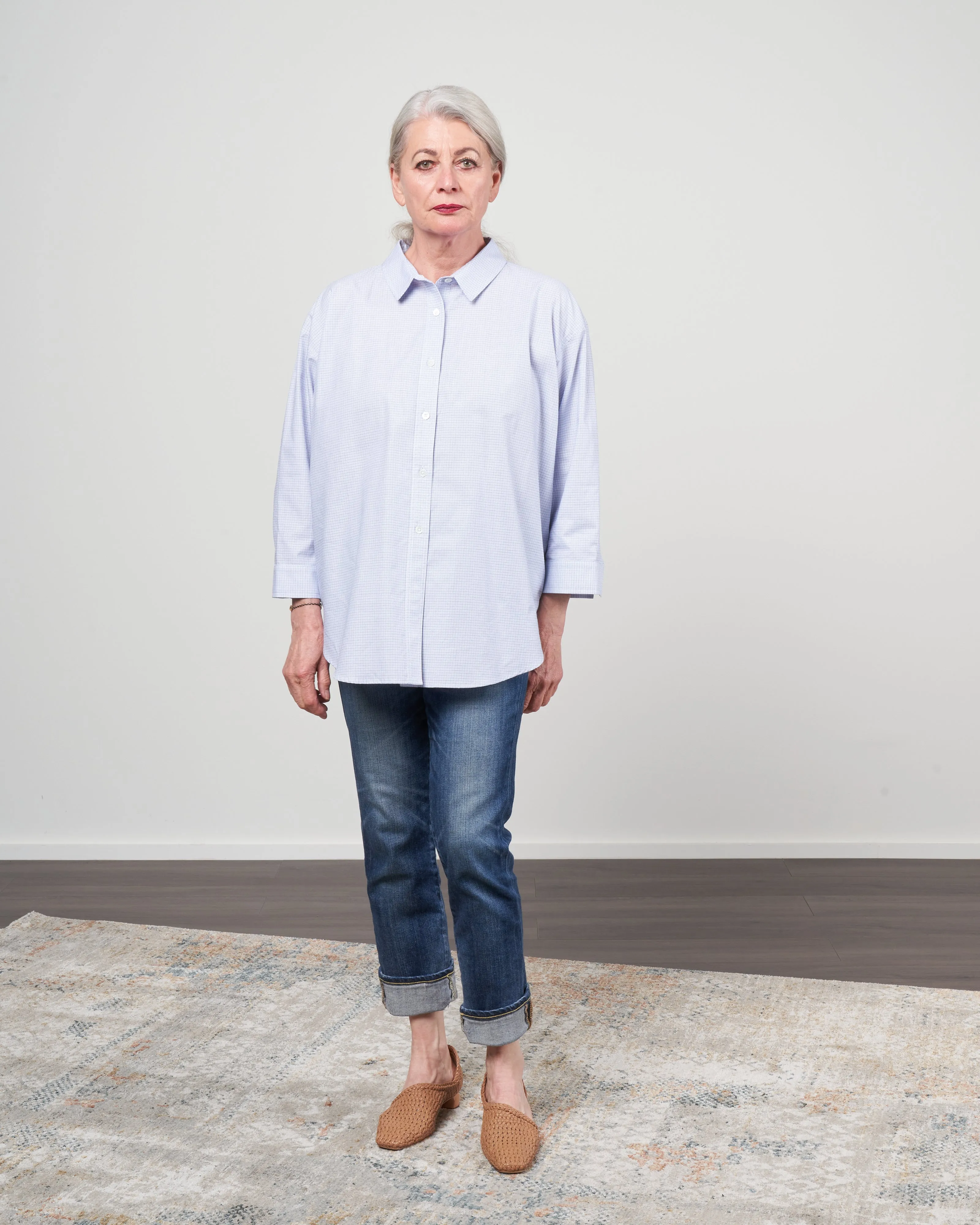 swing shirt graphic check - blue