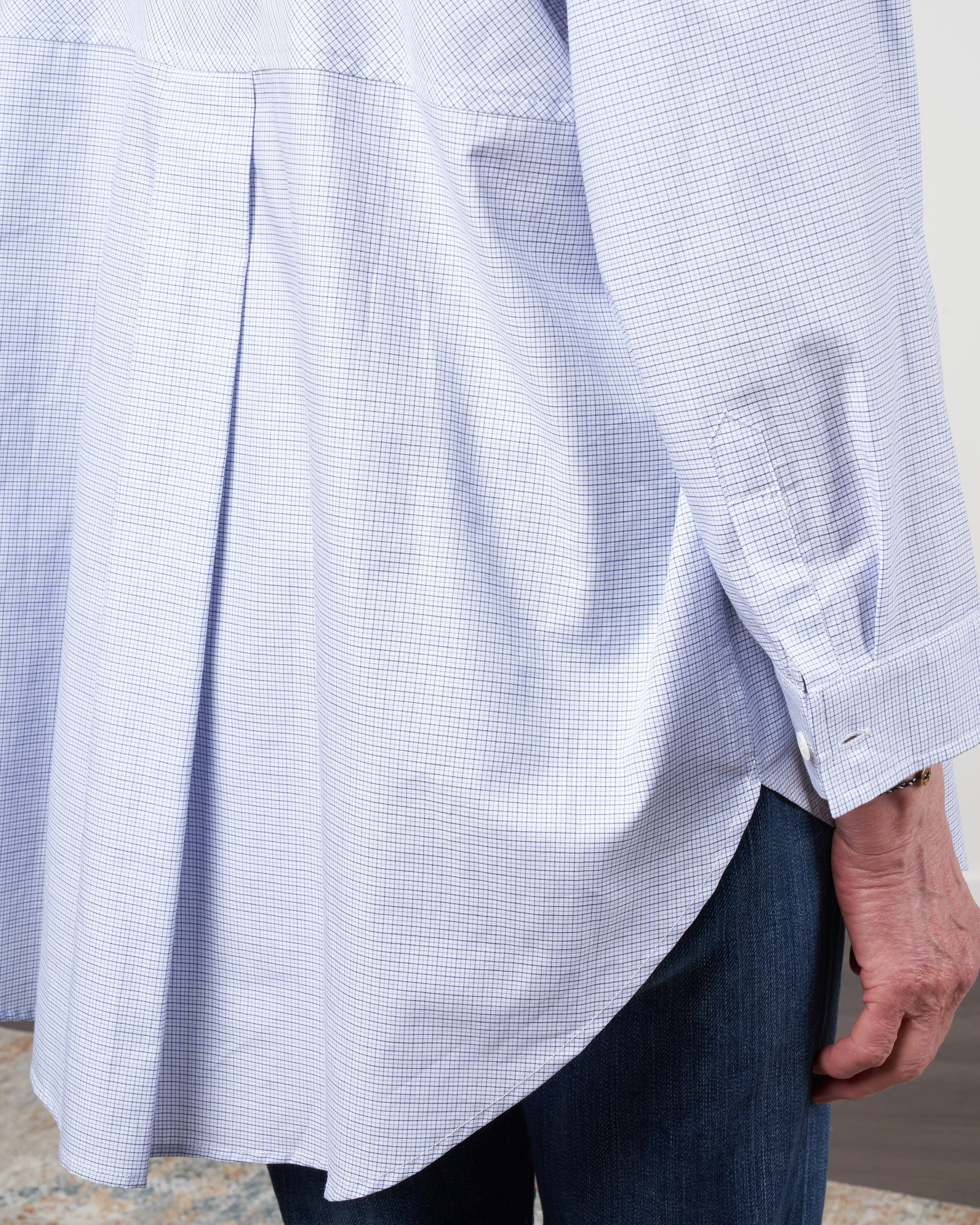 swing shirt graphic check - blue