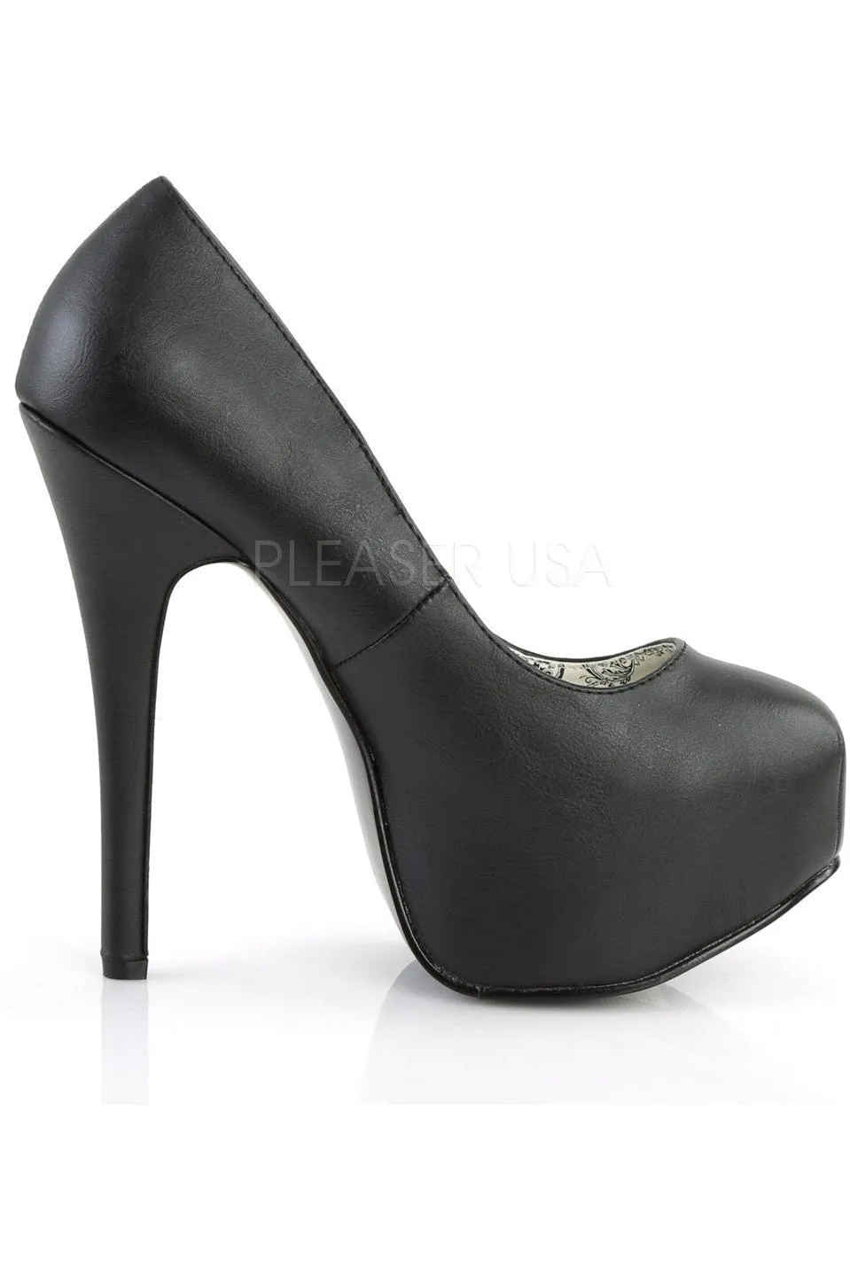 TEEZE-06 Pump  | Black Faux Leather