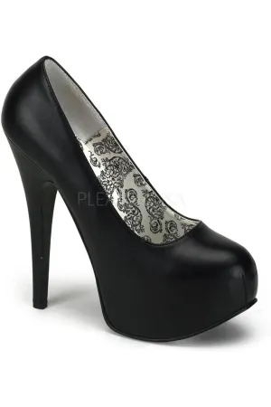 TEEZE-06 Pump  | Black Faux Leather
