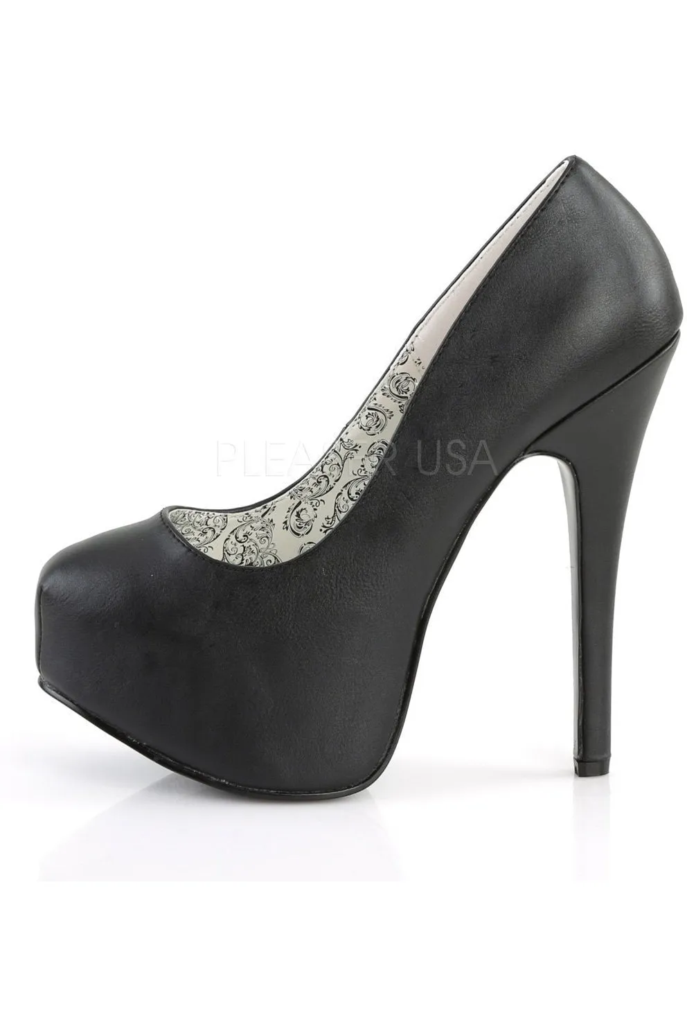 TEEZE-06 Pump  | Black Faux Leather