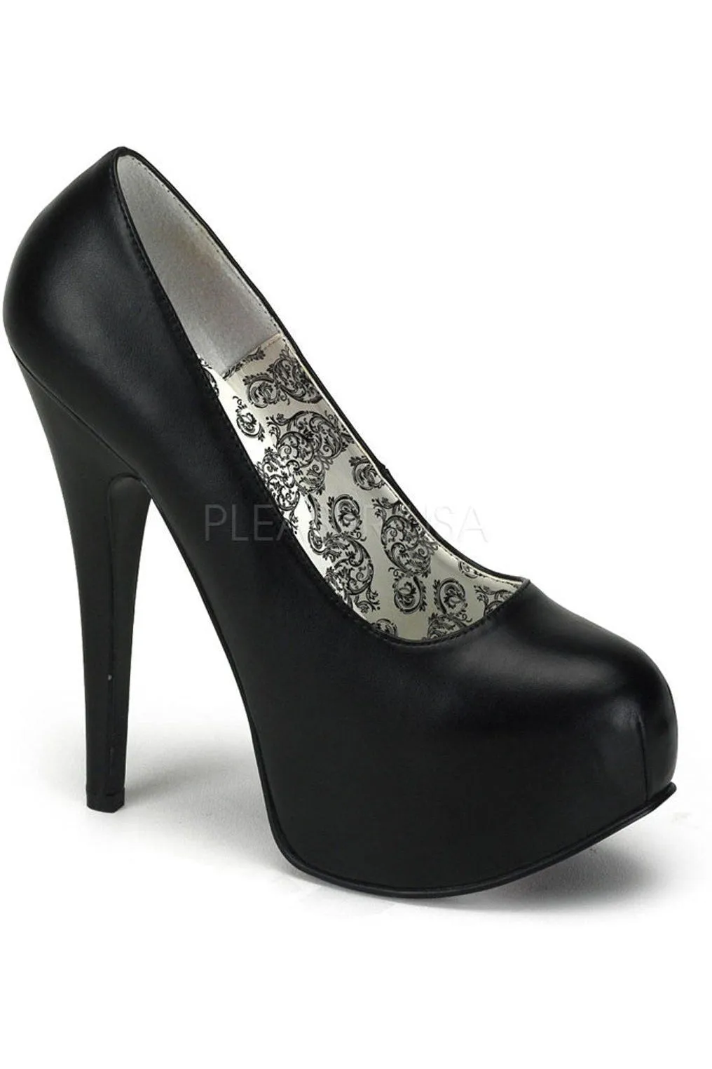 TEEZE-06 Pump  | Black Faux Leather